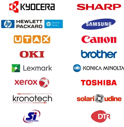 Kyocera Sharp HP Samsung Kronotech Solari Canon Oki Brother Toshiba Konica Minolta Triumph Adler Panasonic